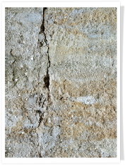 A cracking concrete wall